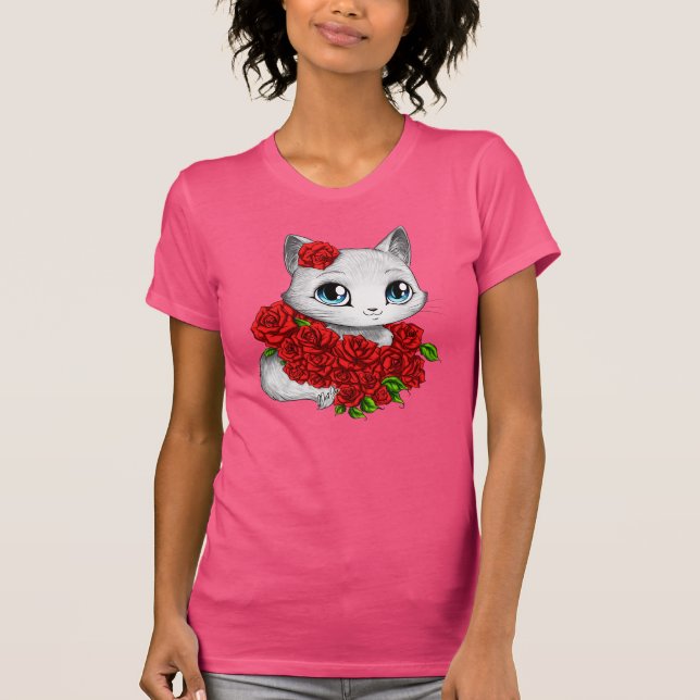T-shirt mince d'ajustement de rose rose romantique (Devant)