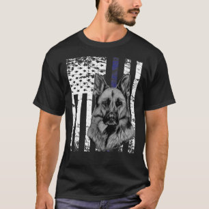 T-shirt Mince Ligne Bleue K9 Chien Allemand Berger Bureau
