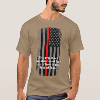 T-shirt Mince ligne rouge pompier Américain Drapeau Patrio