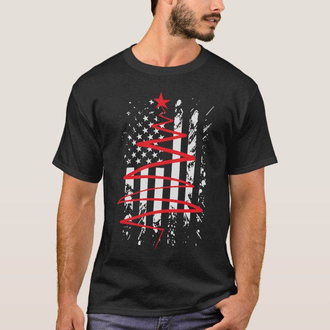 T-shirt Mince ligne rouge pompier Vêtements Noël Feu de fe (Devant)