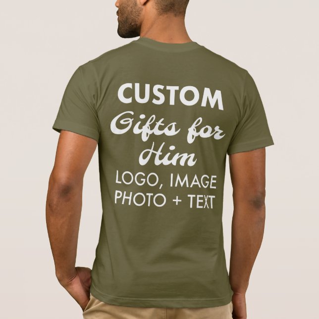 T-shirt mince pour homme personnalisé (Dos)
