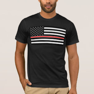 T-shirt Mince Red Line Drapeau : Mémorial du héros des pom