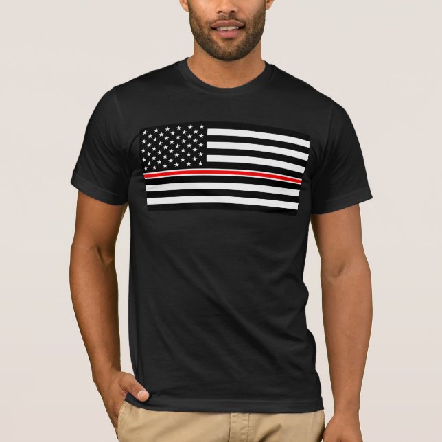 T-shirt Mince Red Line Drapeau : Mémorial du héros des pom (Devant)