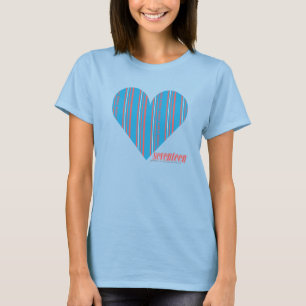 T-shirt Minces bandes Aqua 3
