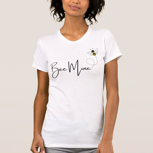T-shirt Mine d'abeilles - Valentine Day Cute Bee Custom (Devant)