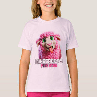 T-shirt Minecraft Mouton rose, Minecrafter, Mignonne, Drôl