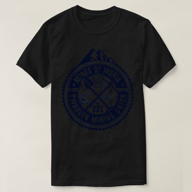 T-shirt Mines de Moria Dwarven Union minière 1 (Design devant)