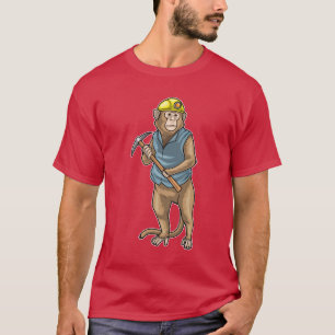 T-shirt Mineur de singe Pickaxe