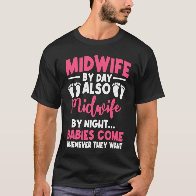 T-shirt Mineure Par Nuit Travail Nuit Nour Obstétricien No (Devant)