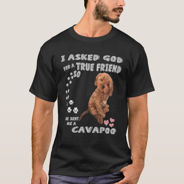 T-shirt Mini Cavapoo Dit Maman, Cavadoodle Papa Imprimer,  (Devant)