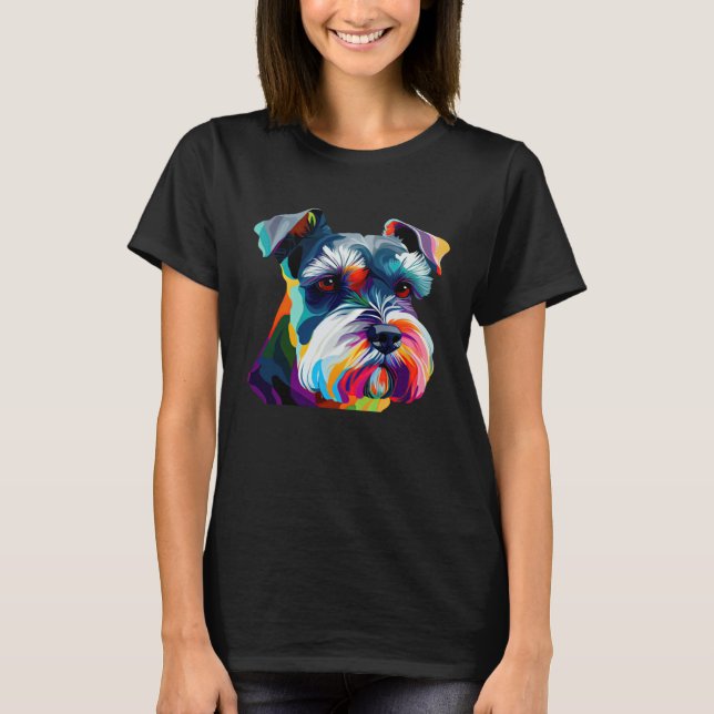 T-shirt Mini Schnauzer  Schnauzer Pop Miniature Schnauzer (Devant)