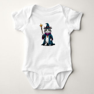 T-Shirt Mini-Zauberkatze mit magischem Stab Baby Strampler