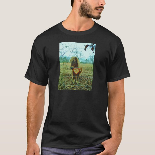 T-shirt Miniature cheval Brown Valentine Heart (Devant)