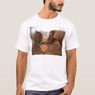 T-shirt Miniature Donkey & Horse Valentine Heart