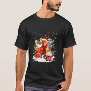 T-shirt Miniature Pinscher Chien Santa Hat Noël hiver