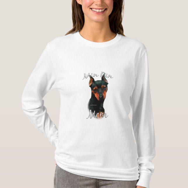 T-shirt Miniature Pinscher (noir) Maman 2 (Devant)