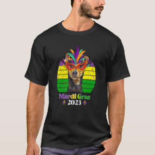 T-shirt Miniature Pinscher Party Chien Mardi Gras 2023