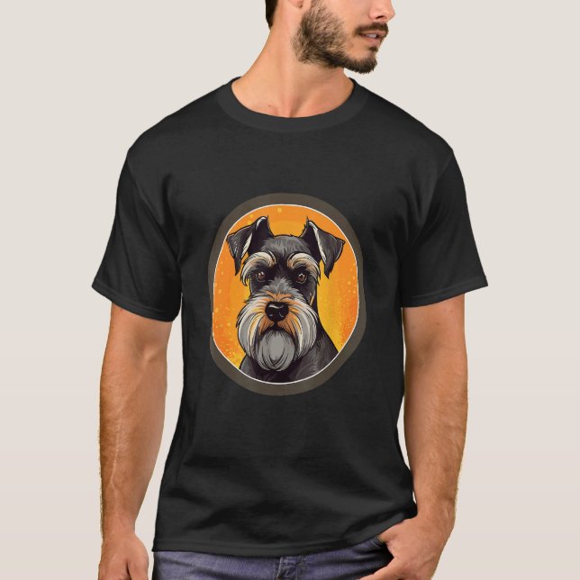 T-shirt Miniature Schnauzer Dog Breed with  Design (Devant)