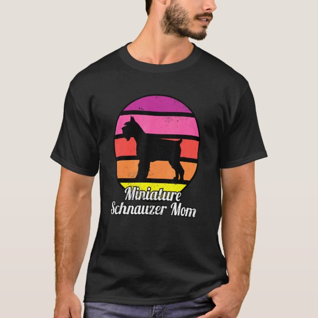 T-shirt Miniature Schnauzer Maman I Retro Mini Schnauzer (Devant)