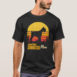 T-shirt Miniature Schnauzer Maman Mama Vintage Retro Chien