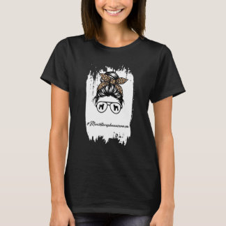 T-shirt Miniature Schnauzer Maman Messy Bun Leopard