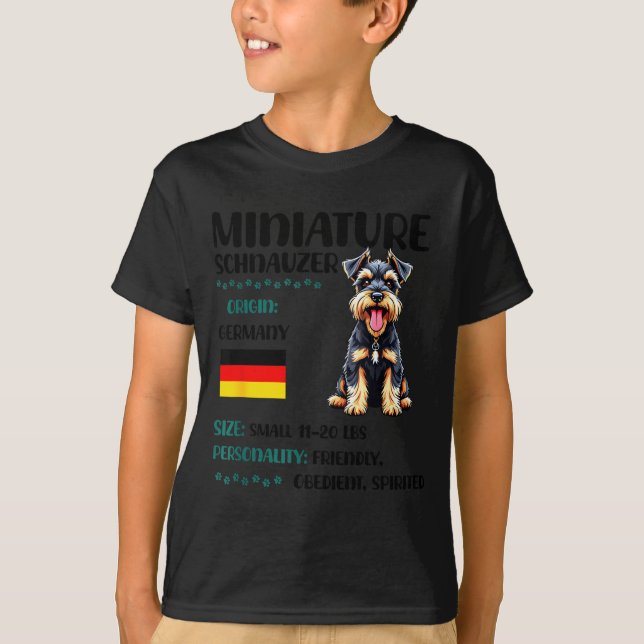 T-shirt Miniature Schnauzer Origin Funny Mini Schnauzer Lo (Devant)