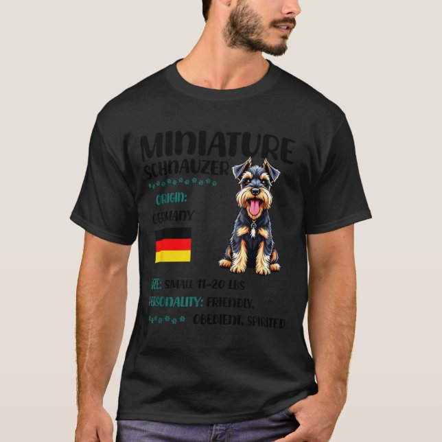 T-shirt Miniature Schnauzer Origin Funny Mini Schnauzer Lo (Devant)