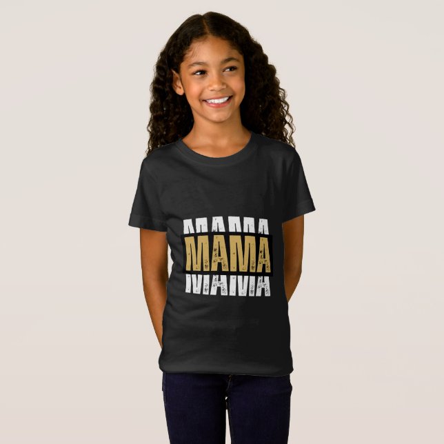 T-Shirt Minimal Cute bear-mom Typography Art (Devant entier)