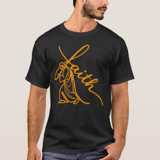 T-shirt Minimal Jesus Carrying Cross of Faith Christian