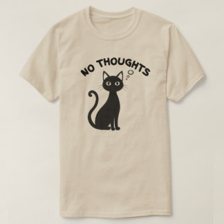 T-shirt Minimal No Thoughts Cat Blank Expression Illustrat