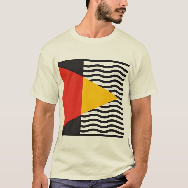 T-shirt Minimalist Bauhaus Geometric Abstract Art Square  (Devant)