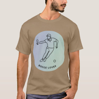 T-shirt Minimalist Bocce Lover Elegant Single Line Art Pla