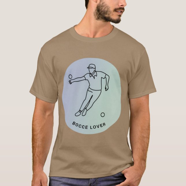 T-shirt Minimalist Bocce Lover Elegant Single Line Art Pla (Devant)