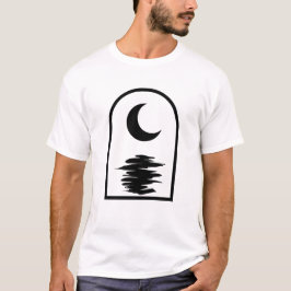 T-shirt Minimalist Celestial Moon and Water