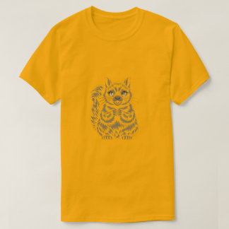 T-shirt Minimalist Cheerful Squirrel Simple Line Art