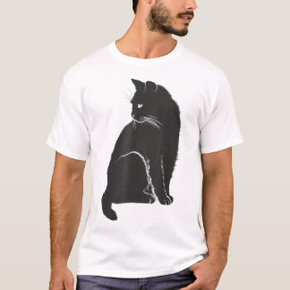 T-shirt Minimalist Cute Black Cat Owner Feline Art Kitten 