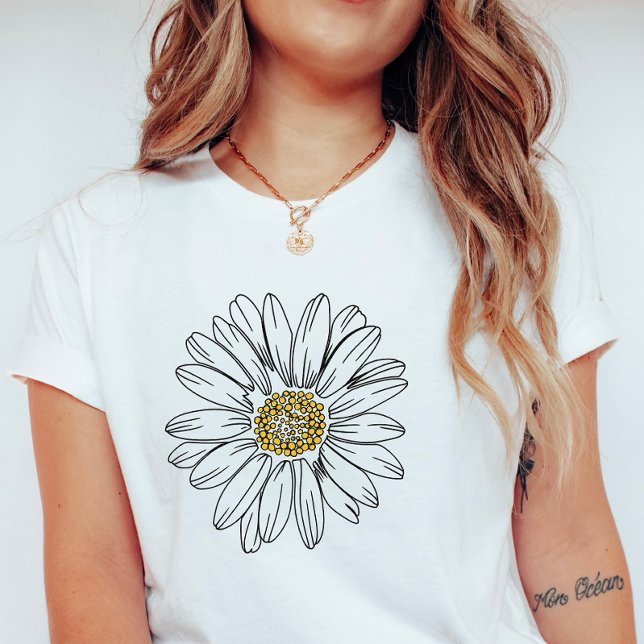 T-shirt Minimalist Daisy; Summer Daisy Graphic (Créateur téléchargé)