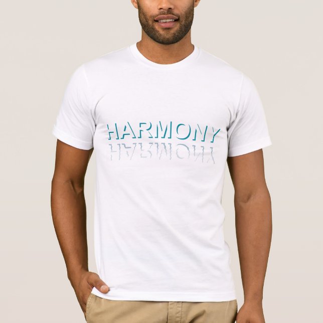 T-shirt Minimalist HARMONY Text Water Reflection & Shadow  (Devant)