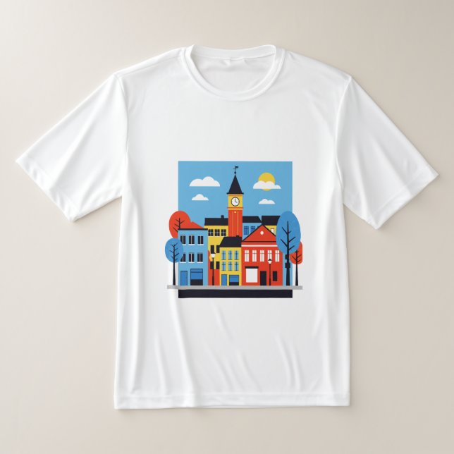 T-shirt Minimalist illustration of European houses (Poser)