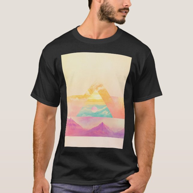 T-shirt Minimalist Mountain Landscape Active (Devant)