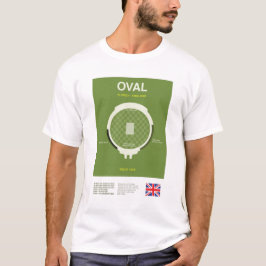 T-shirt Minimalist Oval Cricket Ground Line Print Tee