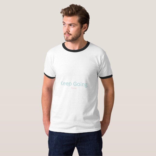 T-shirt Minimalist Pastel Motivational Quote – Keep Going. (Devant entier)
