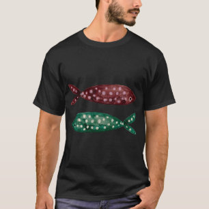 T-shirt Minimaliste Brun Terreux et Vert Sauge Poisson Tac