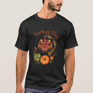 T-shirt minimaliste de Thanksgiving à motif dinde