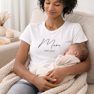 T-Shirt Minimaliste Écriture Noire Maman Établi