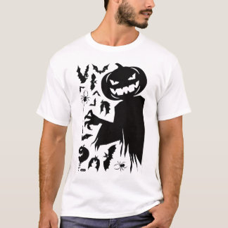 T-shirt minimaliste Halloween avec pompki souriant
