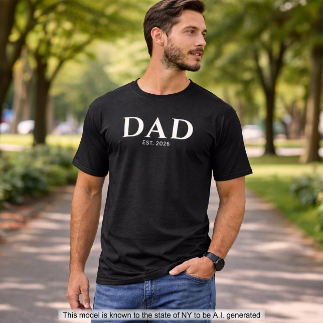 T-shirt Minimaliste Moderne Papa Noir Établit  (Créateur téléchargé)