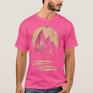T-shirt Minimaliste Mountain Hiker Adventure Sunset Wilder