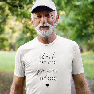T-shirt Minimaliste Papa & Papa EST Année Cadeau personnal
