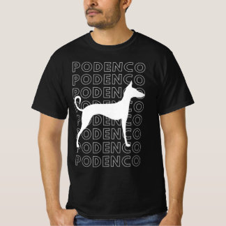 T-shirt Minimaliste podenco gris et blanc Silhouette